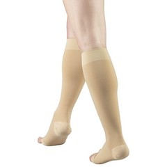 15-20 mmHg Compression Stockings for Men and Women, Knee Large (1 Pair) Beige