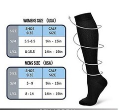 Compression Socks, Black, White, Grey, Size 9-Large / XLarge – „Pack of 3“