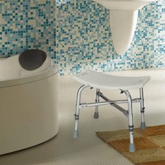 NEW Adjustable 6 Heigh Bariatric Shower Chair Bath Safety 450 lbs Wihite