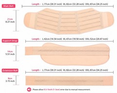 3 in 1 Maternity Support Belt Pregnancy Belly Band Back Brace Beige L XL 2XL