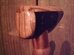 walking cane BUFFALO Horn/Zebra wood handle lathe tapered hickory MADE IN USA