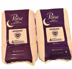 Poise Overnight Incontinence Pads Extra Coverage 8 – 72 Count (2 Packages of 36)