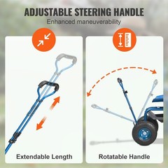 360° Swivel Seat & Tool Tray & Steering Handle, Rolling Workseat, Blue