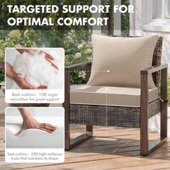 MIULEE Beige Outdoor Seat Cushion 24×24 Inch 24 x 24 x 4 Inch,
