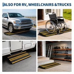 48in Rubber Curb Ramp 2.76in Rise Heavy Duty Driveway Threshold Ramp 33069lbs