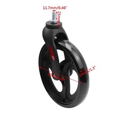 Wealrti 2 Pcs 8 Inch Black Front Wheels with Front Fork Drive Solid Wheelchai…