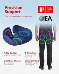 Breathable 4-Zone Seat Cushion for Back Pain Relief – Ideal for Office & Travel