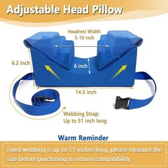 Head/Neck Stabilizer Adjustable Pillow for Sleeping Upright Cradle Blue