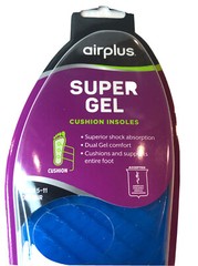 Airplus Shock absorption Super Gel Cushion Insole Women’s 5-11 {Pack of 1 Pair}