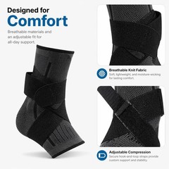 Ankle Support Brace Adjustable Compression Sleeve Sports Workout Fitness
