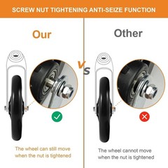 Durable 6 Inch Mobility Wheels, Anti-Slip PU Tires for Indoor and Outdoor Use