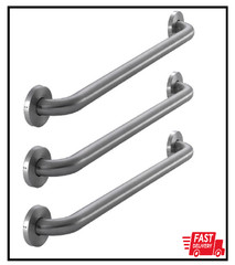 24 In. Grab Bar Combo in Brushed Stainless Steel (3-Pack)