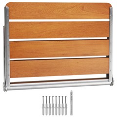 Folding Teak Shower Seat 20.9“ x 16“ Wall Mounted Shower Bench 500 lbs
