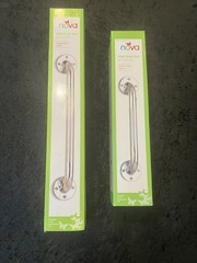 Two (2) Nova Heavy Duty Wall-Mounted Grab Bar 16″- 12″-inch CHROME New NIB
