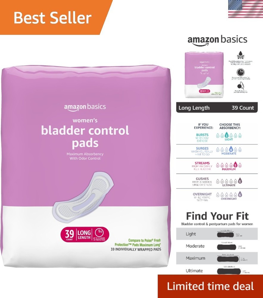 Incontinence Pads for Women Long, Bladder Control, Postpartum, Maximum Absorb…