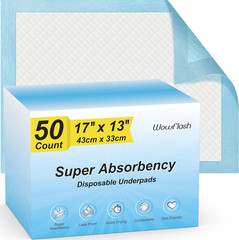 50 Count 30” X 36” Super Absorbency Disposable Underpads, Leakproof Quick Drying