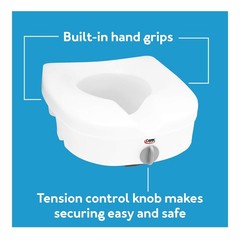 E-Z Lock Raised Toilet Seat, Elongated Toilet Seat Riser, Adds 5 Inches of Heigh