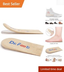 Elevate Comfort: Dr.Foot Adjustable Heel Lift Inserts for Pain Relief – 2 Layers