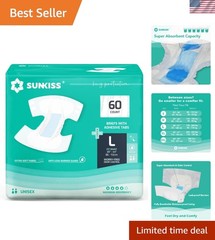 Comfort-Focused Disposable Incontinence Briefs – Large, 60 Count by TrustPlus