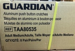 Case of 8 Pairs Guardian TAA80535 Aluminum Push-Button Crutches Adult Medium