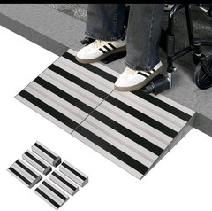 Nuvium 4″ Rise Modular Threshold Ramp for Doorways, Stable Wheelchair Ramp fo