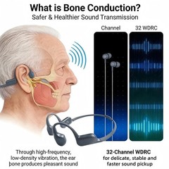 Bluetooth 5.4 Bone Conduction Hearing Assist Magnetic Charge For Elderly
