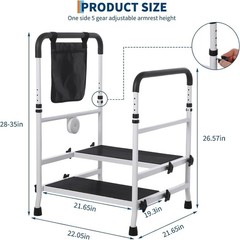 Step Stool Dual Handle Non-Skid Platform 450Lbs Capacity Height Adjust Seniors