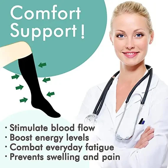 Compression Socks Knee High Support Stockings Medical Womens Mens Travel