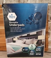 5 New Premium Washable Underpads 18″x24″ Reusable Bed Wetting Incontinence Pads