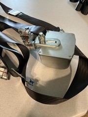 Q’Straint Wheelchair Securement Seat Belt Strap Assembly, Black/Silver