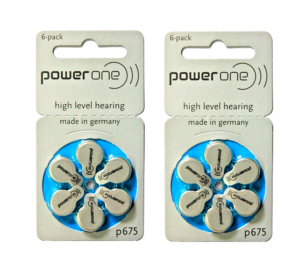 Power One PR44 Size 675 Zinc Air Hearing Aid Battery (12 batteries) Expires 2028