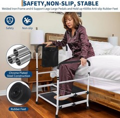 Step Stool Dual Handle Non-Skid Platform 450Lbs Capacity Height Adjust Seniors