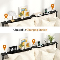 GRLEAF 39″ Narrow Console Sofa Table with Built-in Power Strip (2 AC Outlets & 2