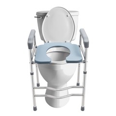 25.2-29.13in Raised Toilet Seat Riser w/ Arms For Elderly Handicap Bathroom USA