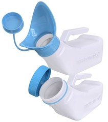 Portable Female Urinal 32 oz (2 Pack) – Spill Proof Pee Funnel & Bed Pan for Tra