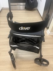Drive F-22 4-Wheel Rollator Walker w/ Seat, Handbrakes, Basket Black/Gray
