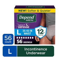 Depend Night Defense Incontinence Underwear Men L 56 Count Maximum Absorb