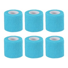 2″ x 177″ 6 Pcs Self Adhesive Bandage Wrap Elastic Self Tape Sky Blue