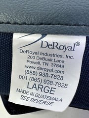 Deroyal 205w11 – Wrist/Forearm Brace Canvas/Foam/Metal Right Hand Blue Large