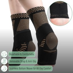 DR JK- Ankle Brace for Women and Men, Large, 1 Pair, Copper and Black, Adjust…