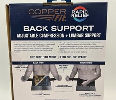 NEW Copper Fit Rapid Relief Back Support Belt 3-in-1 Hot Cold Therapy Brace OSFM