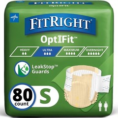 FitRight 80 Count Small Incontinence Underwear Adult Unisex With Tabs FITULTRAS