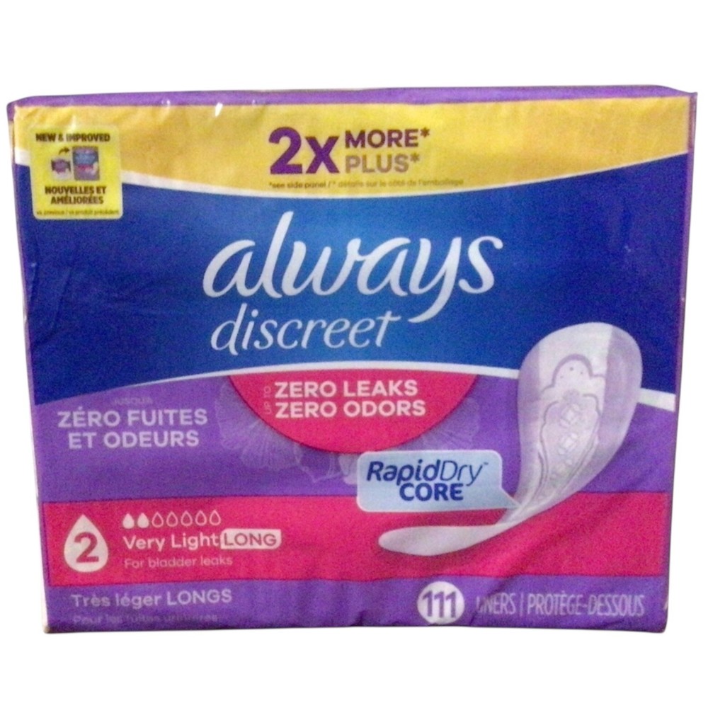 Always Discreet Incontinence Panty Liners Women With Bladder Leaks 222 Liners