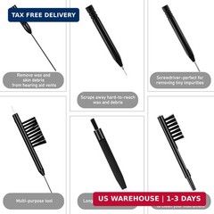 Hearing Aid Cleaning Kit 13 Pcs Hearing Aid Cleaner Black Hearing Aid Cleaning T