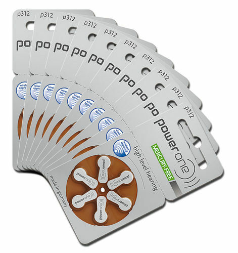 PowerOne Size 312 Hearing Aid Batteries (120)