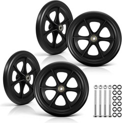 4 Pack 8 Inch Solid Rollator Walker Replacement Wheels Anti-Slip Quiet
