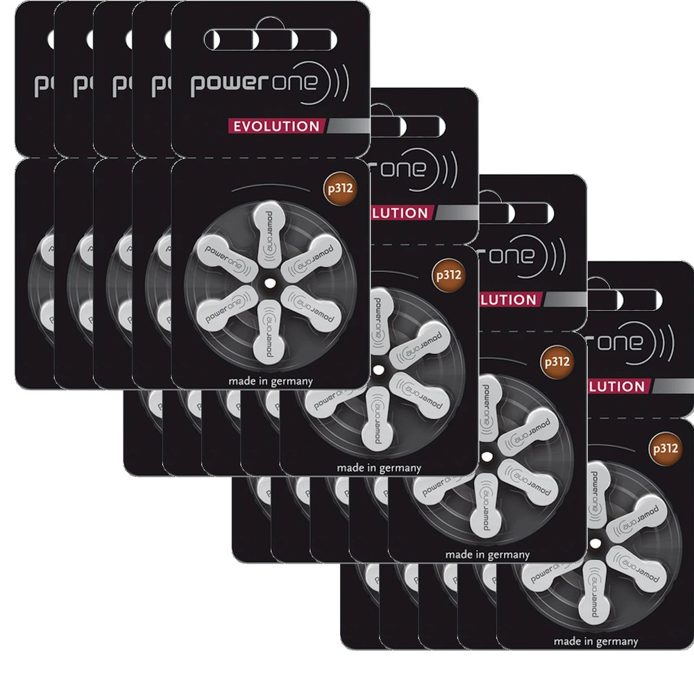120 Varta Power One Evolution P312 hearing aid batteries 1.45V 312 20×6 pack