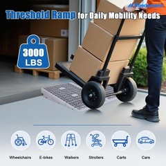 Ruedamann 1″ Rise Modular Threshold Ramps for Doorways, 3000 Lbs Load Capacit…