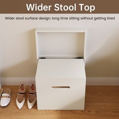 Wall Mounted Folding Stool Space Saving Entryway Stool Shower Seat Chairs White