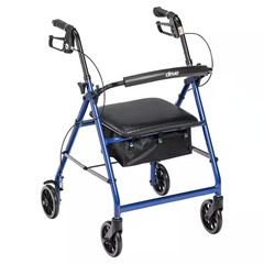 Rollator Rolling Walker with 6 In. Wheels, Fold up Removable Back Support and Pa